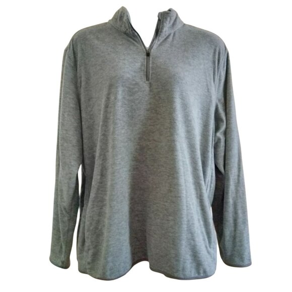 BCG Size 3XL Top 1/4 Zip Up Pullover Womens Long Sleeve Gray Relaxed Fit Cozy - Picture 2 of 8